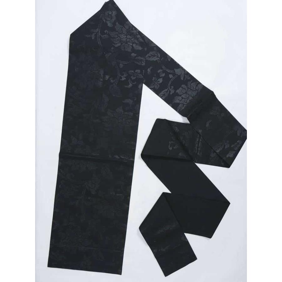 美品 正絹 着物 夏帯 黒 絽 獅子 アンティーク 文字 390cm 美品 正絹
