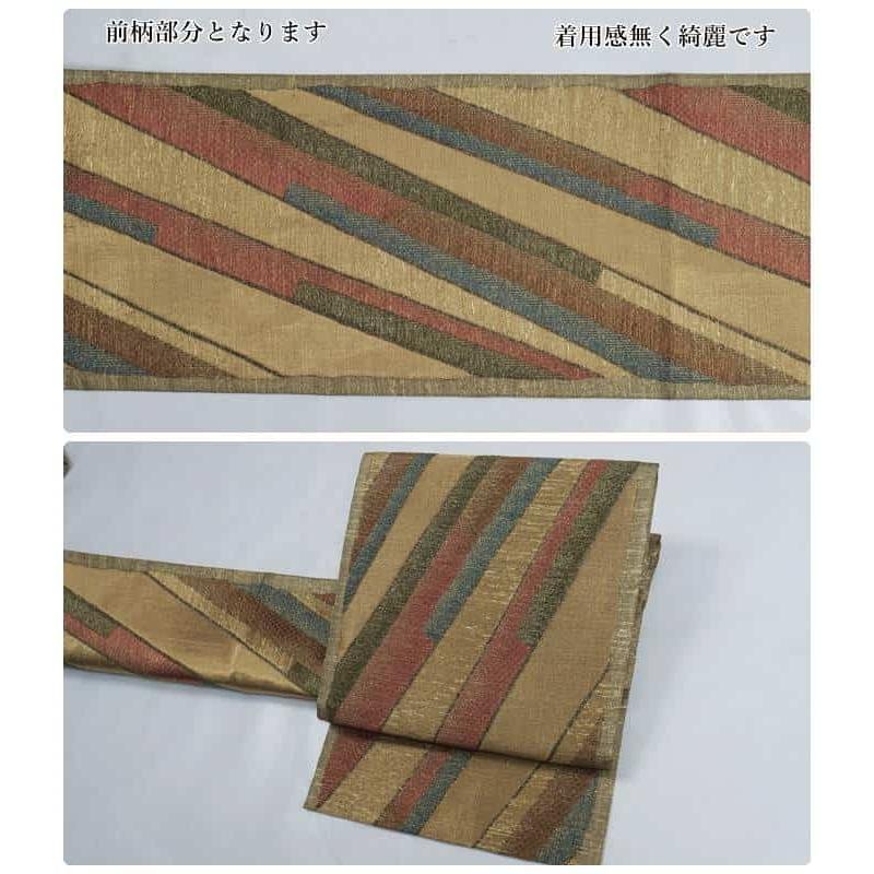 未使用品 リサイクル袋帯 正絹 中古着物 本金箔 未着品の逸品帯 a2m6m2 