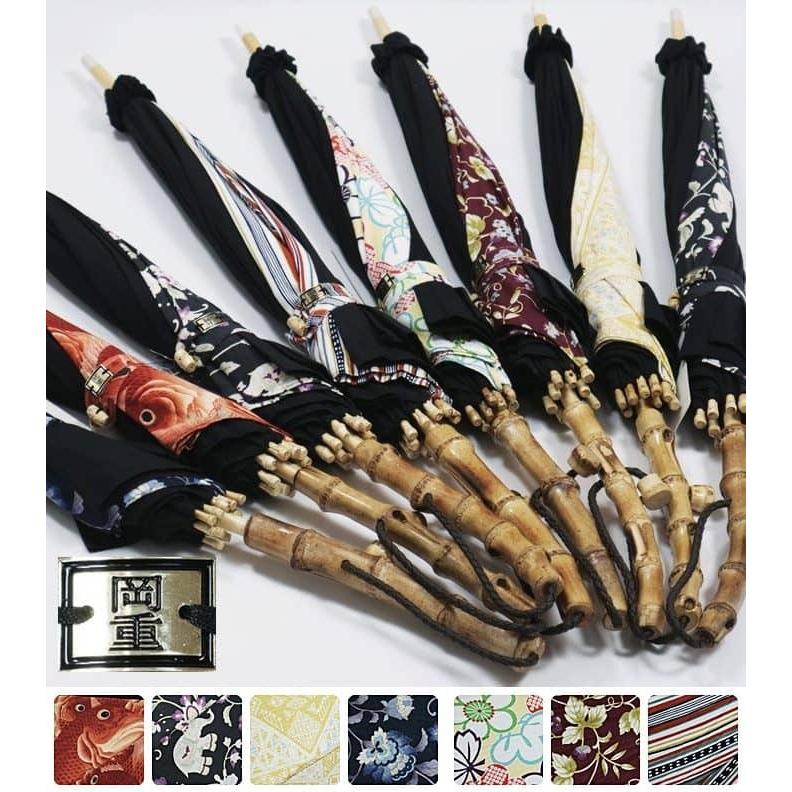 平和屋1■新品　和装小物　和傘　日傘　OKAJIMA　和洋兼用　岡重謹製　京友禅　縞　UVカット　逸品　s6895 和日傘 『花ひらく』 梅の花/ピンク - 日本最古の京都和傘屋 辻倉