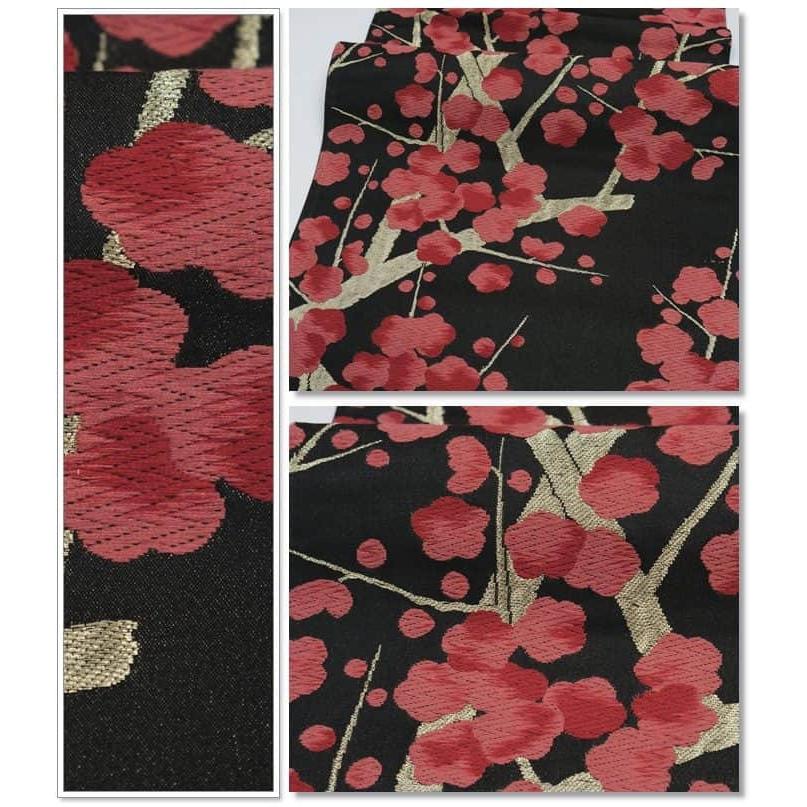 リサイクル袋帯 袋帯 OFF 六通帯 正絹 黒金色 ／ 光琳梅 尾形光琳 中古