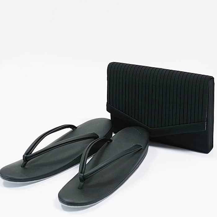 喪服ゼット 草履バックセット リサイクル草履 バック 黒地 激安 a5m0 M