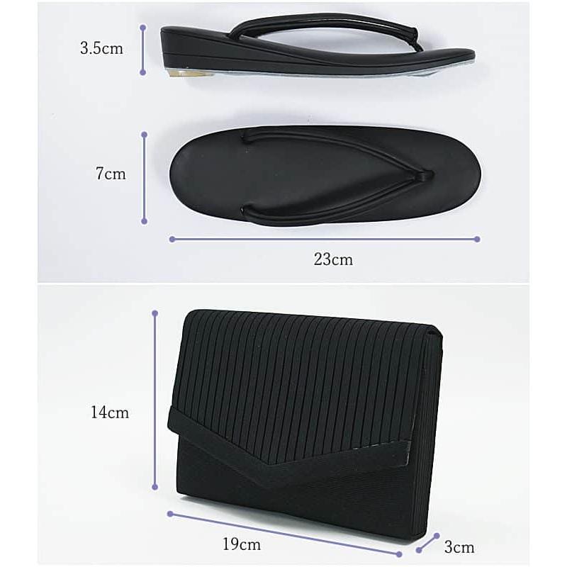 喪服ゼット 草履バックセット リサイクル草履 バック 黒地 激安 a5m0 M