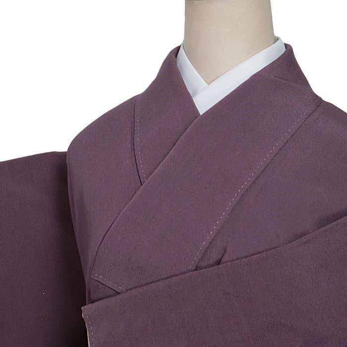 リサイクル訪問着 糸目友禅 付下 小豆色 草花柄 身丈163cm 裄64cm M