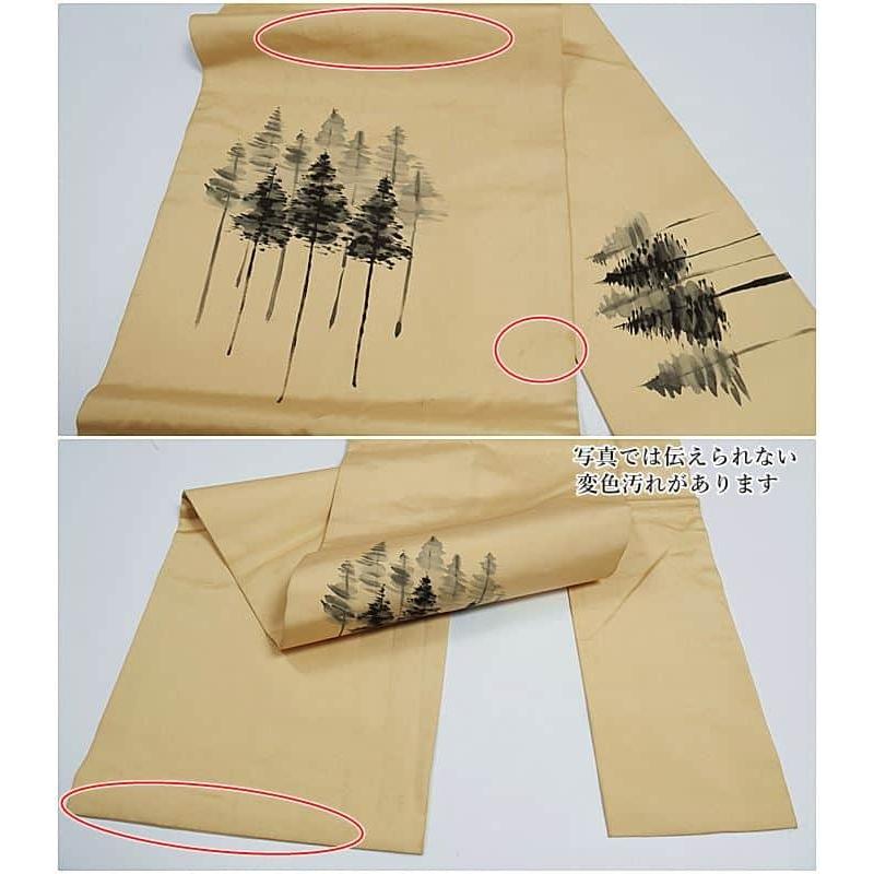 リサイクル 名古屋帯 九寸名古屋帯 塩瀬染め帯 正絹 蜂蜜色 リサイクル