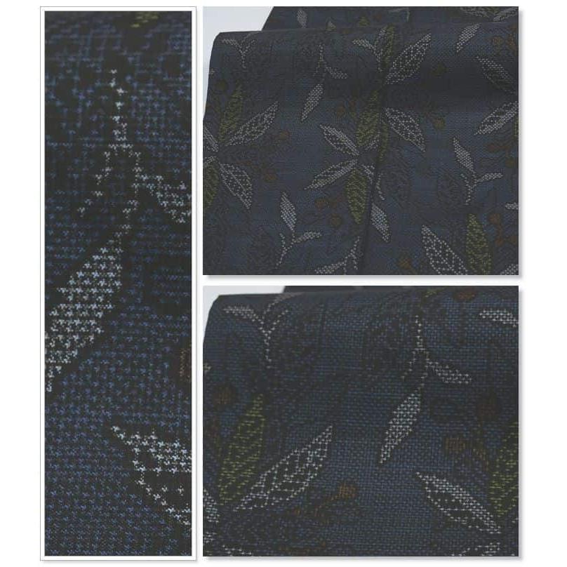 未使用品 本場 大島紬 リサイクル大島 7マルキ 経緯絣 藍 絹  