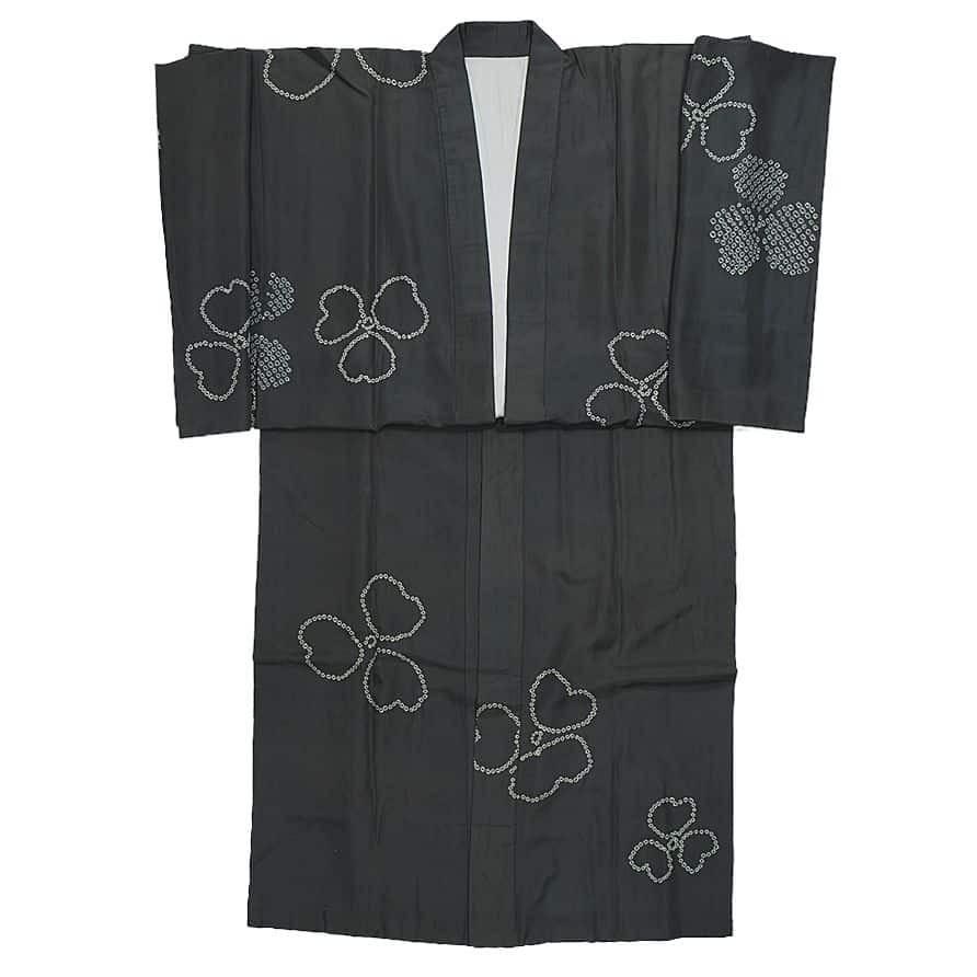 男物 長襦袢 正絹 男性用 新古品 リサイクル長襦袢袷 絵羽柄 絞り