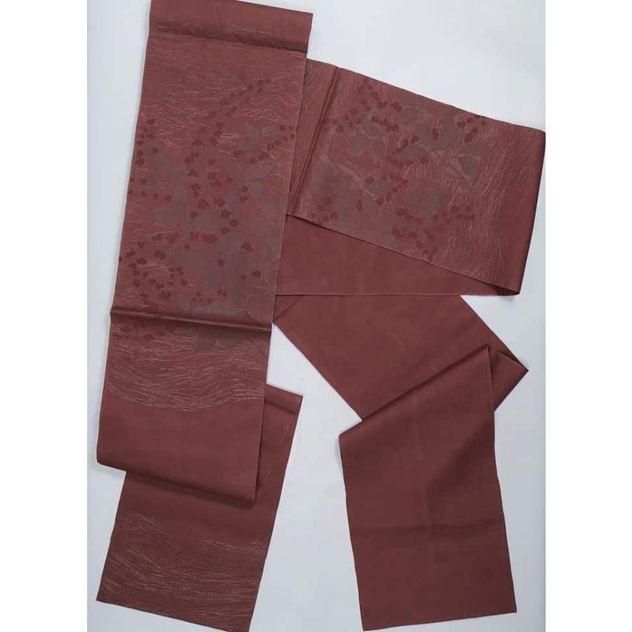 やまと ワンタッチ二重太鼓袋帯 象牙色市松模様 金箔螺鈿細工百合文様