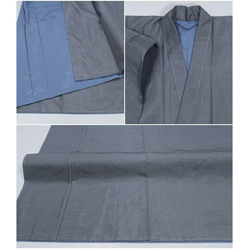 男物 未着品 アンサンブル着物 本場大島紬 絣織 正絹 着物 銀ねず