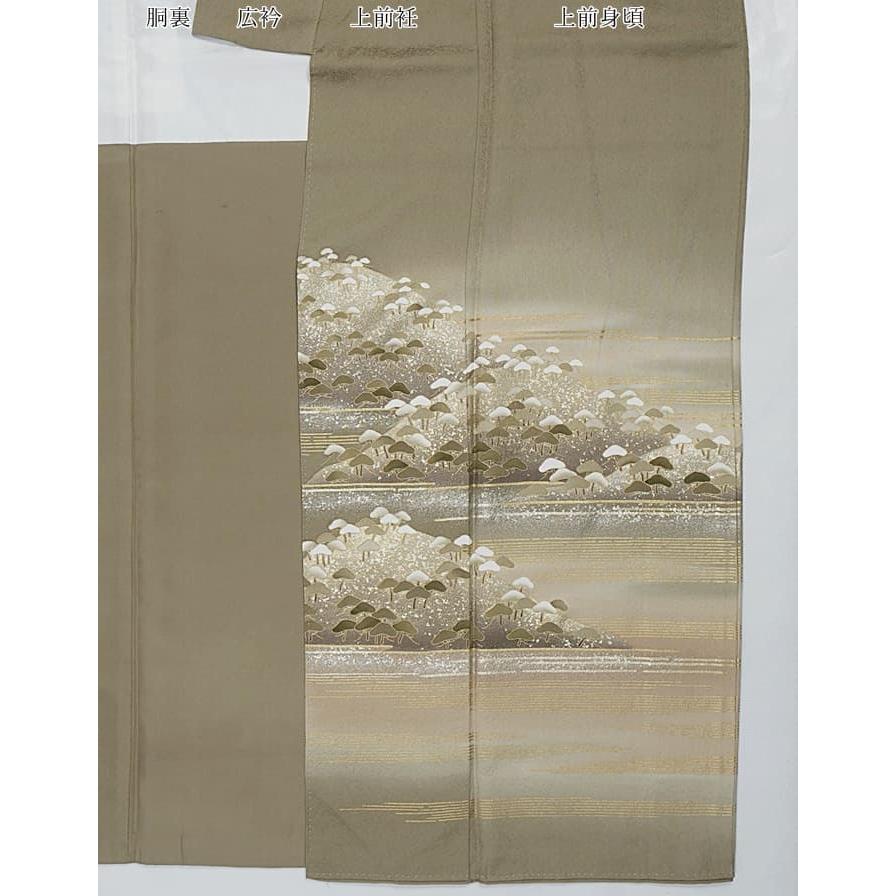 色留袖 リサイクル留袖 色留 五つ紋 茶 身丈155cm 裄62cm Mサイズ