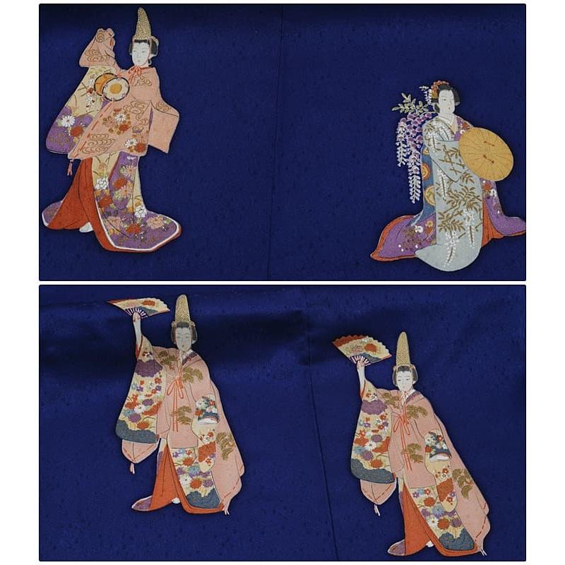 訪問着 身丈154cm 裄丈65cm 正絹 逸品 【中古】 美品】 訪問着 身丈155cm 裄丈62.5cm S 袷 霞 草花 総絞り 黒 正絹 秀