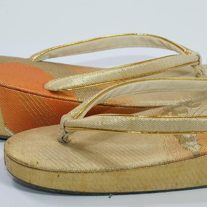 リサイクル 草履 中古品 草履単品です 佐賀錦 金 激安 結婚式