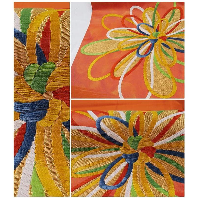 リサイクル名古屋帯 九寸名古屋帯 逸品 朱 水引 Mサイズ 洒落着物