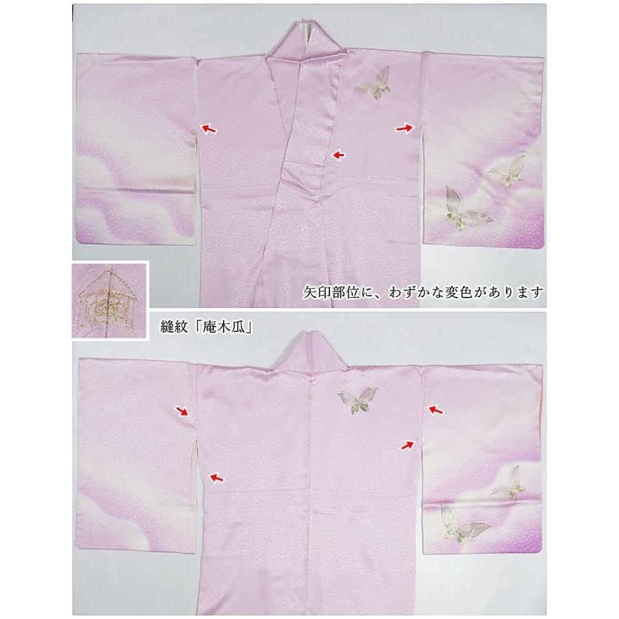 リサイクル 付下げ 訪問着袷 刺繍 友禅付下袷 ピンク 身長162cm 裄66cm
