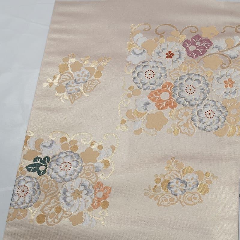 未着品 名古屋帯 リサイクル名古屋帯 中古帯 辻ケ花 西陣織り 絹 金