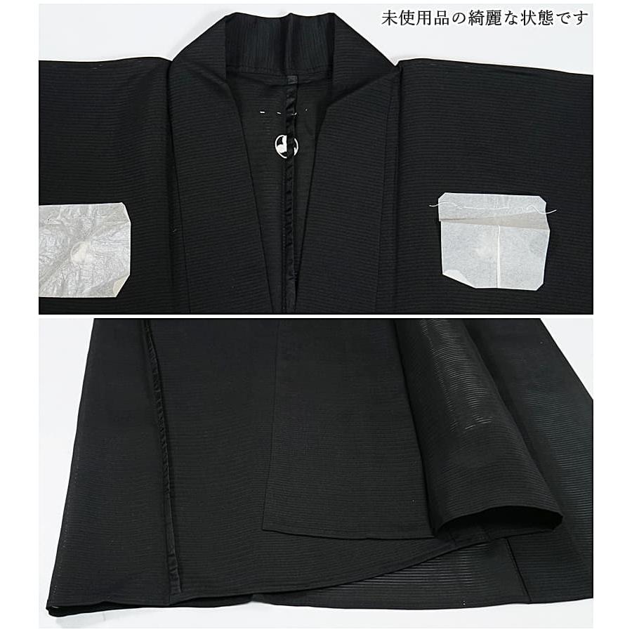 未使用品 絽 夏着物 小紋 黒 花文 身丈161cm 裄丈64cm 正絹 未使用品 絽 夏着物 小紋 黒 花文 身丈161cm 裄丈64cm 正絹