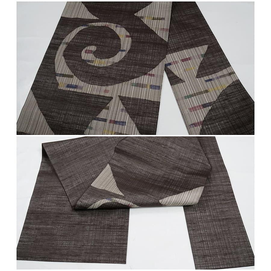 夏物 アウトレット 名古屋帯 九寸名古屋帯 紗スクイ帯 茶地 a2m2m1 M  