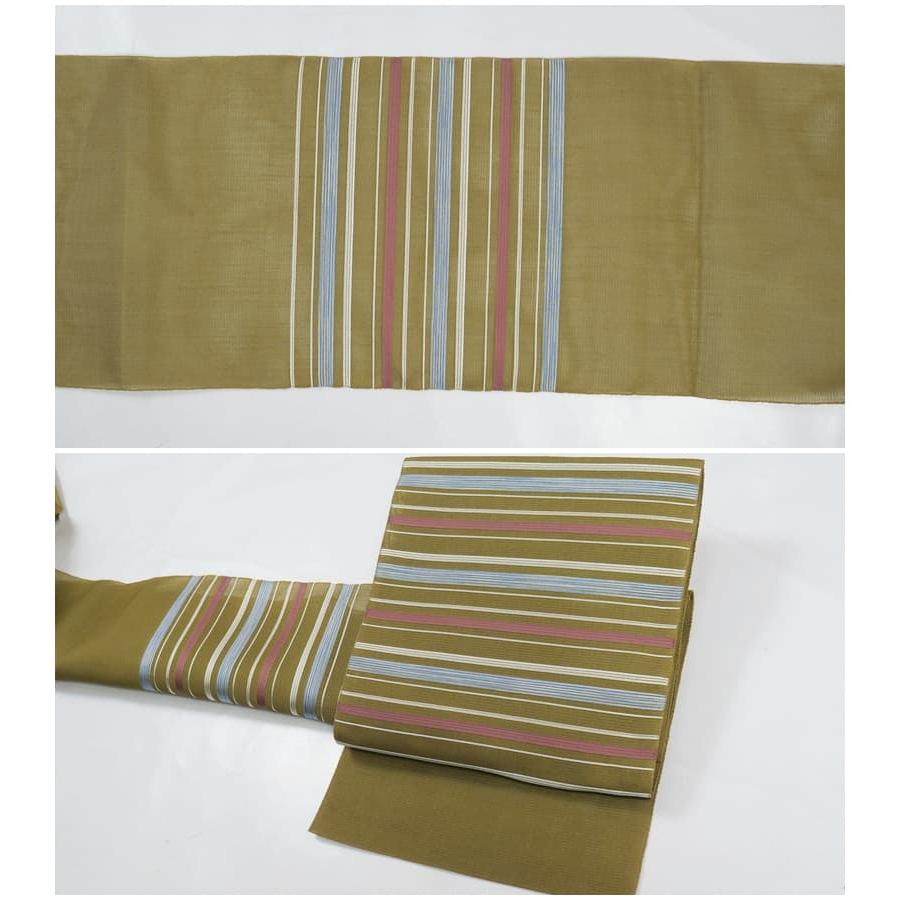 名古屋帯 名品 麻 【中古】 夏物 リサイクル名古屋帯 紗織り 未使用品 八寸 名古屋帯 中古着物