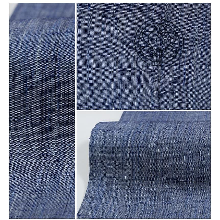 夏用 男物 単衣着物 絹 リサイクル男夏着物 藍色 紬地 リサイクル着物