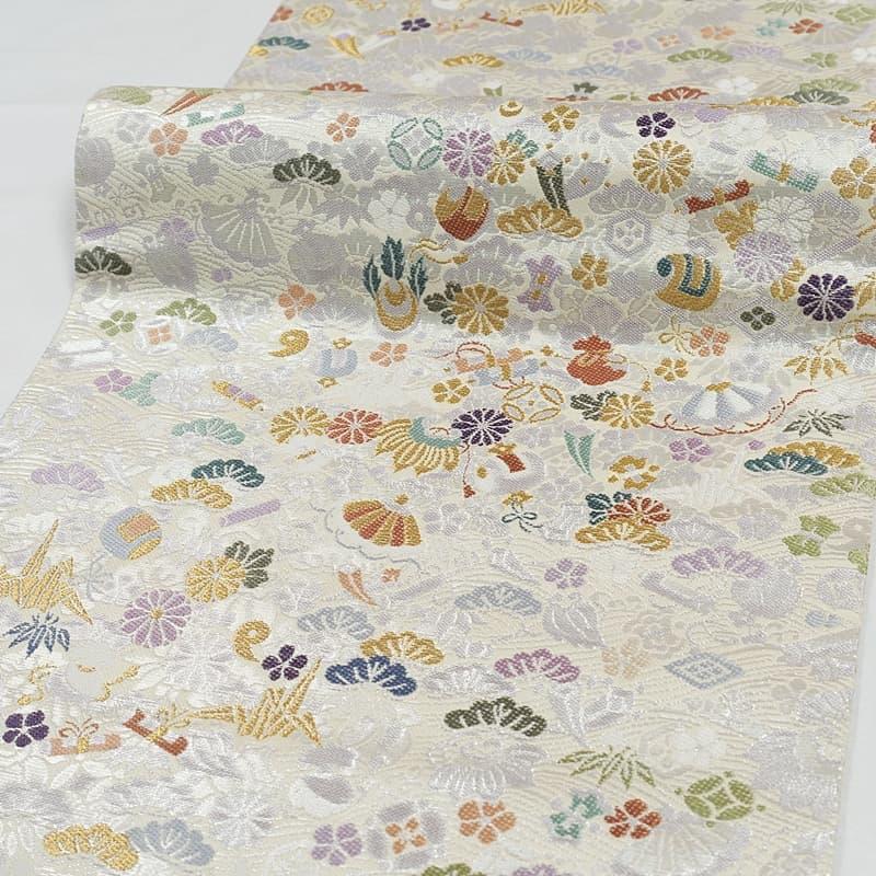 袋帯 リサイクル袋帯 宝尽くし 西陣袋帯 二重太鼓 a2m5m1 仕立て上がり