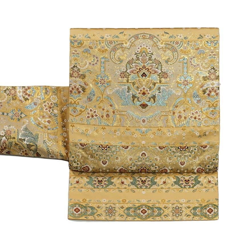 高級袋帯　都喜エ門　全通　未使用品　特ラ 帯6025 ○都喜ヱ門 虹彩 高級 正絹 六通 袋帯 - メルカリ