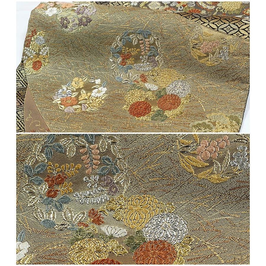 リサイクル 袋帯 西陣袋帯 唐織り 七宝 宝尽くし 舞鶴 松 逸品 a2m3m1 