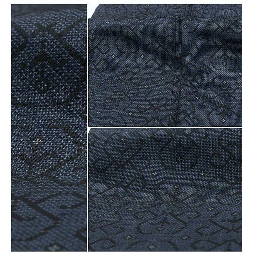 本場大島 泥染め 黒炭 高級 反物経緯絣 古代純泥染め伝統工芸