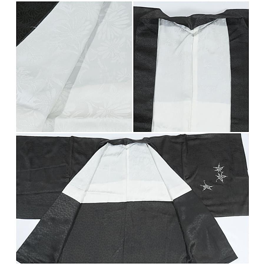 黒羽織 リサイクル 絵羽 羽織 着物用コート 染め 丈72cm Mサイズ