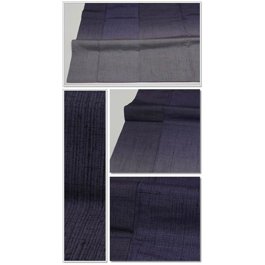 リサイクル紬 結城紬着物」正絹着物 つむぎ袷 藍作家物/逸品/着物