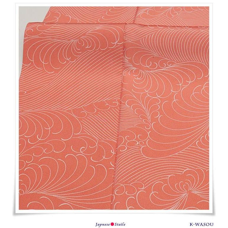 染め小紋 正絹】染め小紋 友禅染 ピンク 花柄洒落着物 【リサイクル