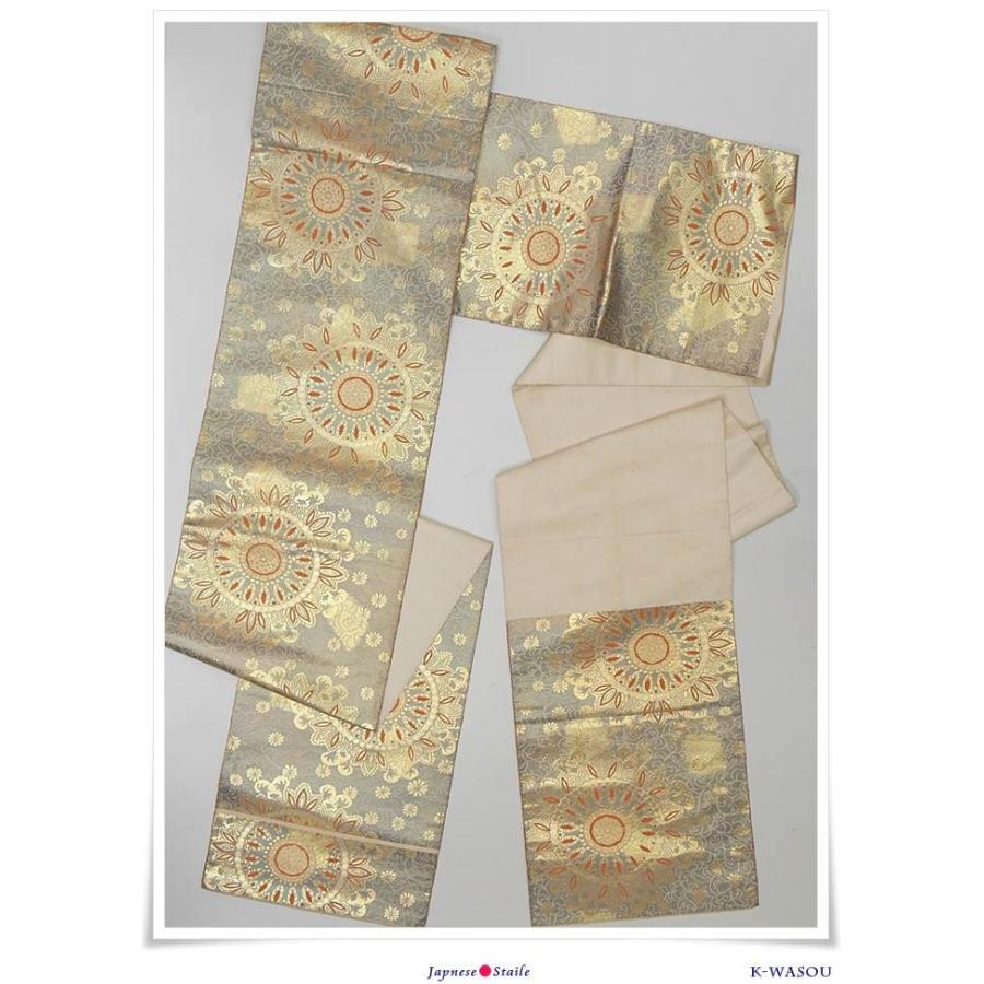 リサイクル 袋帯」中古 袋帯 西陣織 服部織物 本金箔リサイクル