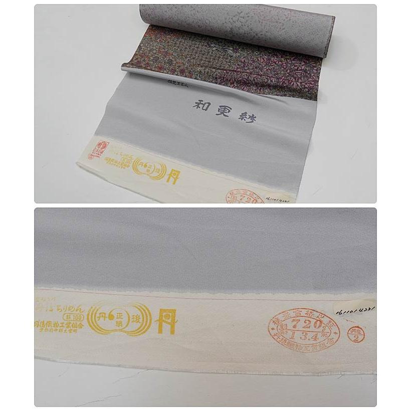 小紋 反物]新品 反物 更紗小紋着物 丹後縮緬 正絹 新品 和更紗 染め
