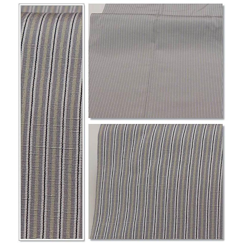 八代仁のお召縞袷着物 お召し袷 西陣」リサイクル縞お召し着物 縞柄 身丈162cm Mサイズ 裄