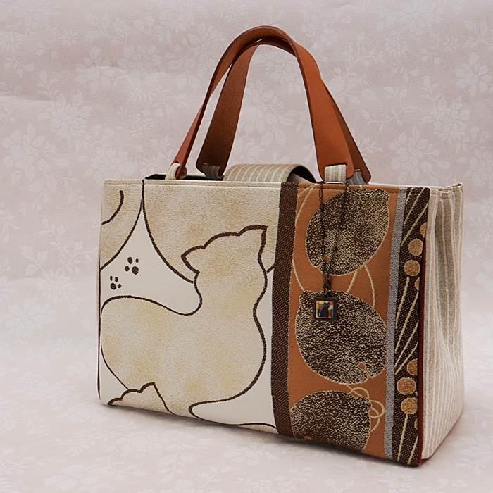 和装バック 猫バック」高級和装用バック カジュアル正絹/ボストン