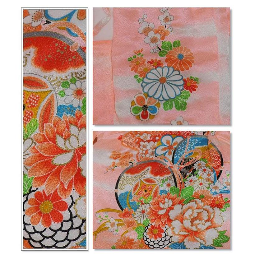 三歳 お祝着 お子様着物 七五三祝着 3歳 着物 女の子 化繊 a1m5