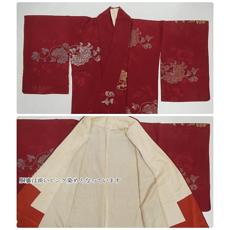 あわせ　身丈157 小紋　色無地　美品 色無地袷 正絹 身丈157cm 裄63.6cm Sサイズの色無地 a1m0y3「中古