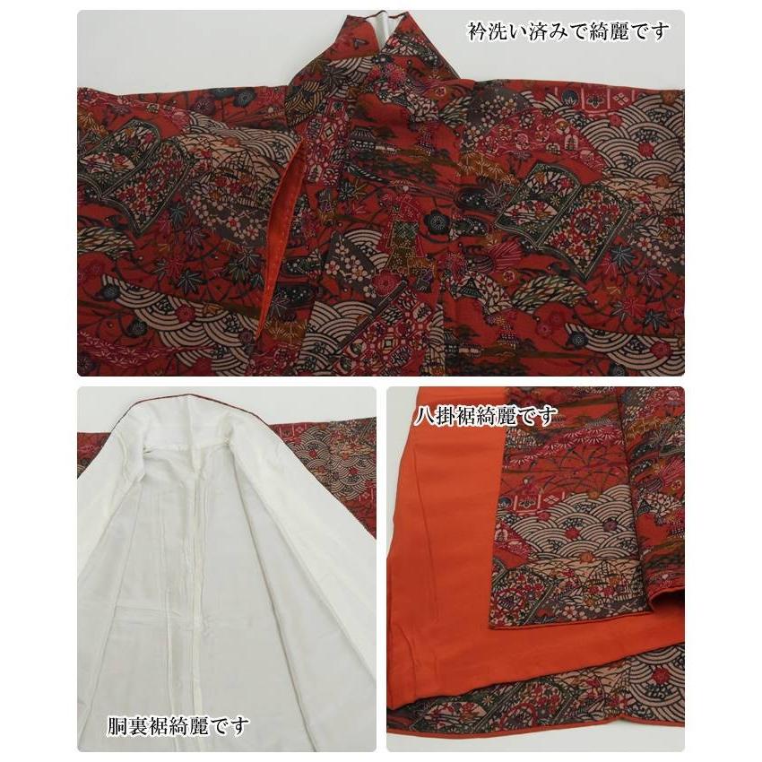 小紋 リサイクル 染め小紋袷 更紗小紋 身丈155cm Mサイズ 裄64cm 更紗