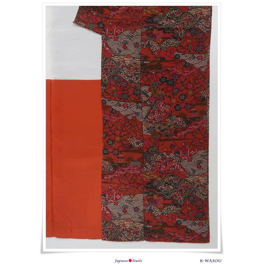 小紋 リサイクル 染め小紋袷 更紗小紋 身丈155cm Mサイズ 裄64cm 更紗