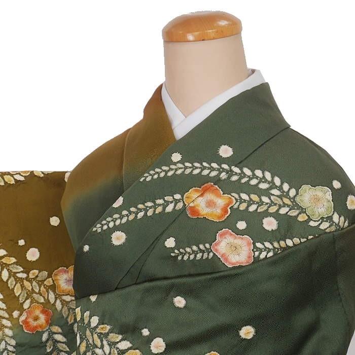 訪問着袷 辻ケ花 リサイクル友禅訪問着 正絹 身丈166cm Lサイズ 裄68cm