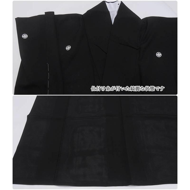 未着品 リサイクル 喪服 黒喪服 絽生地 正絹 盛夏 着物 身丈150cm S 