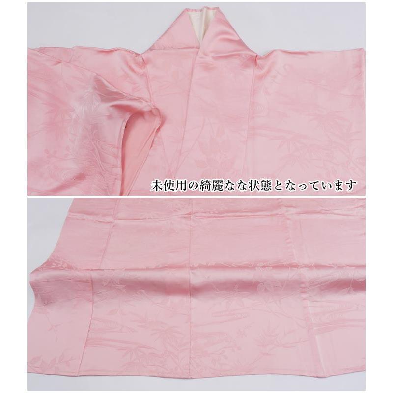 夏物 色無地 着物 単衣 無地きもの ピンク 中古着物 身丈155cm Mサイズ