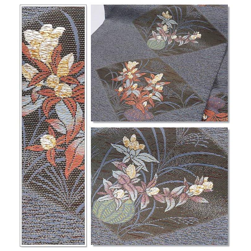 未使用品 袋帯 逸品袋帯 新古品 正絹 未使用 リサイクル袋帯 青銅色 