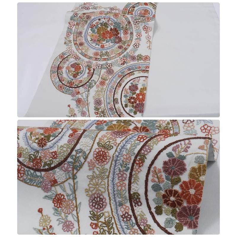 ★袋帯★美品★正絹　ほぼ未使用　洒落袋帯　刺繍 未使用品 袋帯 刺繍袋帯 新古品 正絹 未着品 リサイクル袋帯 相良刺繍