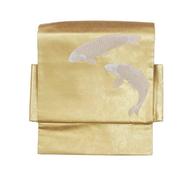 作り帯 袋帯 付帯 二部式帯 織物 金箔 錦鯉 未使用品 未着品の造り帯