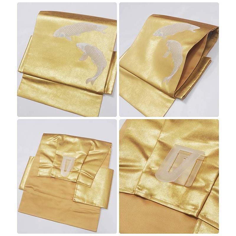 作り帯 袋帯 付帯 二部式帯 織物 金箔 錦鯉 未使用品 未着品の造り帯