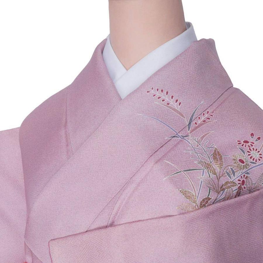 訪問着袷 リサイクルきもの 付下 美品 糸目友禅 付下げ訪問着 草花柄