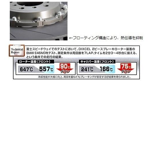 ディクセル DIXCEL 2平和条約 ブレーキローター LEXUS GS350 GRL10 F SPORT・RC350 GSC10 F SPORT 「向こう正面用」FS(8本曲線状の形細長い切口)印字機