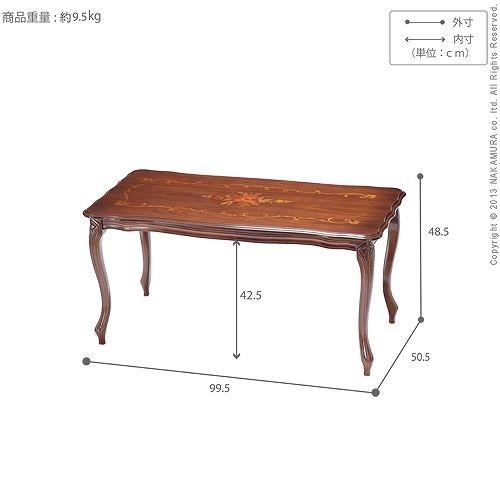 イタリア 家具 ヴェローナクラシック 猫脚コーヒーテーブル W100cm 猫脚 輸入家具 アンティーク風 イタリア製 おしゃれ 高級感 木製 天然木 リモート 在宅_4
