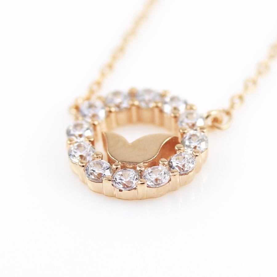 ネックレス CZダイヤモンド レディース シルバー925 ピンクゴールド シンプル パーティー 結婚式 送料無料