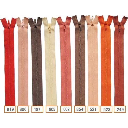 50cm】YKK25FKフラットニットファスナー 色：オレンジ系 全92色