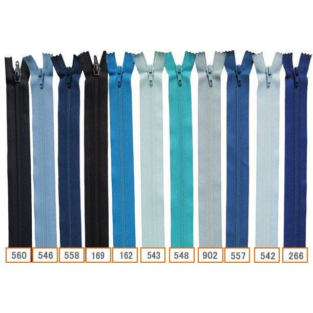 50cm】YKK25FKフラットニットファスナー 色：ブルー・紺系 全92色 50cm
